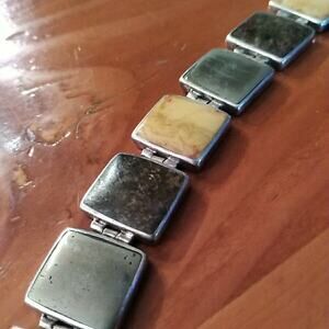 Silpada Sterling Silver Pyrite Bronzite Jasper Bracelet Retired! $179